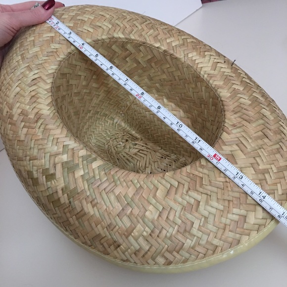 Vintage Natural Straw Woven southwestern Cowboy Hat Coastal Cowgirl - Picture 8 of 13